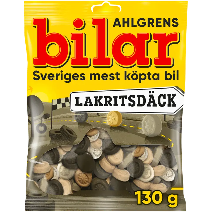 Ahlgrens Bilar Lakritsdäck 130g, 36-Pack - Scandinavian Goods
