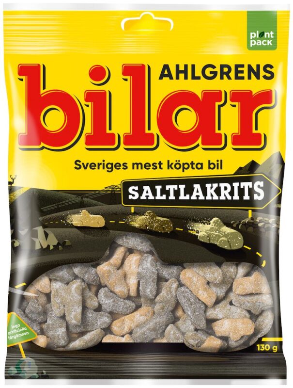Ahlgrens Bilar Saltlakrits 130g, 36-Pack - Scandinavian Goods