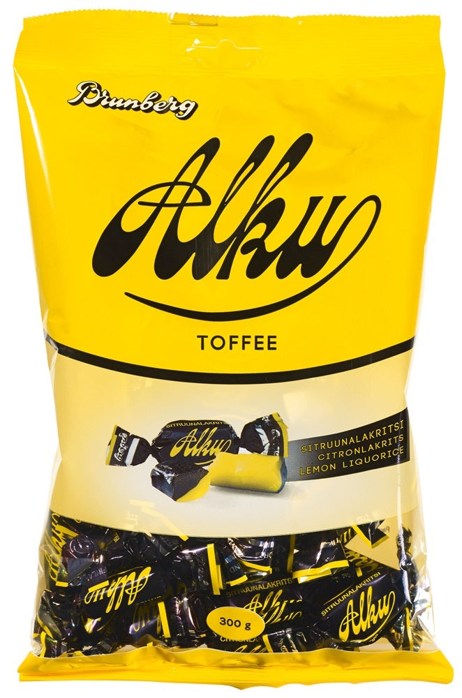 Brunberg Alku Toffee Lemon-Licorice 300g, 8-Pack - Scandinavian Goods