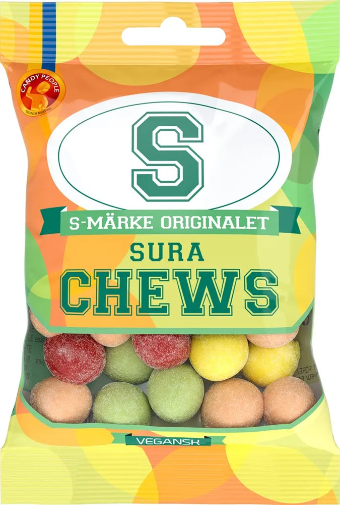 Candy People S-Märke Sura Chews 70g, 18-Pack - Scandinavian Goods