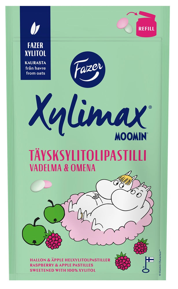 Fazer Moomin Raspberry & Apple Xylitol Pastilles 85g - Scandinavian Goods