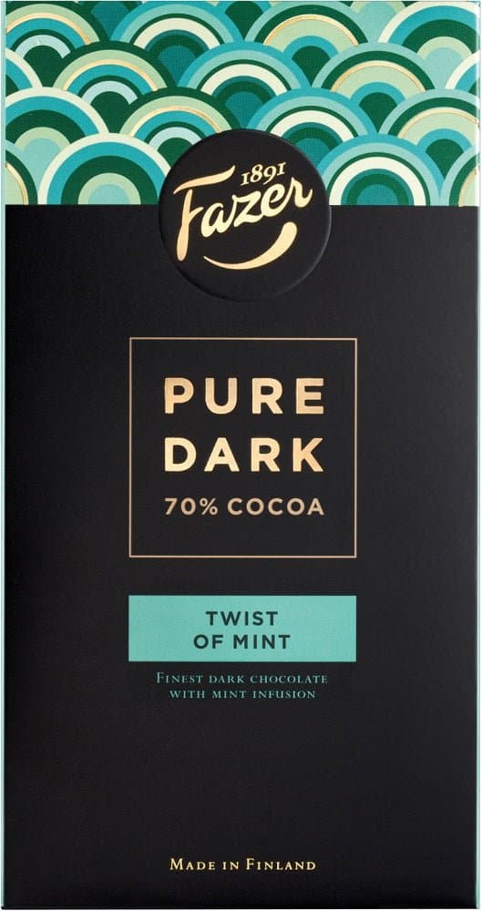 Fazer Pure Dark Twist of Mint 95g, 16-Pack - Scandinavian Goods