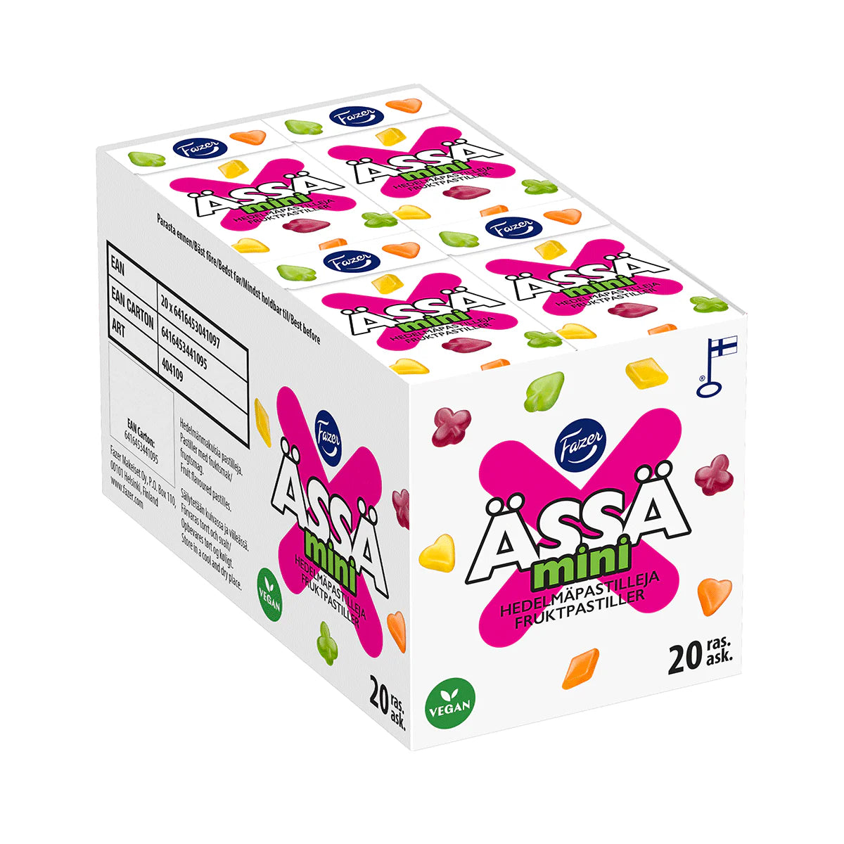 Fazer Ässä Mini Fruit Pastilles 40g, 20-Pack-1 - Scandinavian Goods