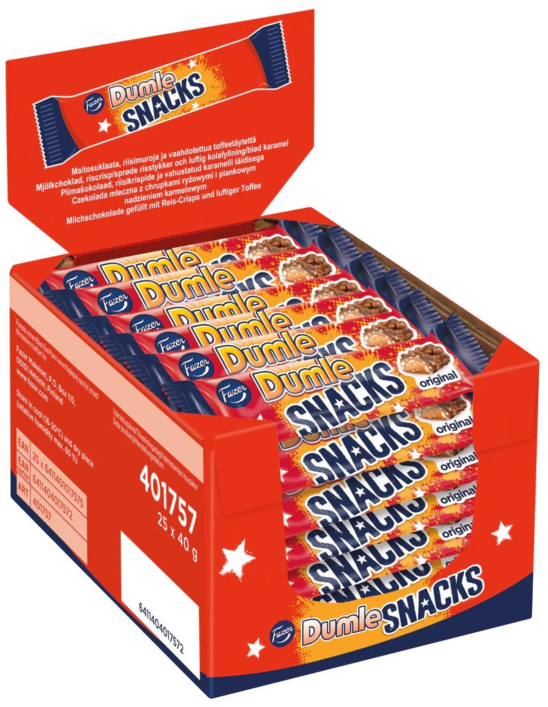 Fazer Dumle Snacks 40g, 25-Pack-1 - Scandinavian Goods