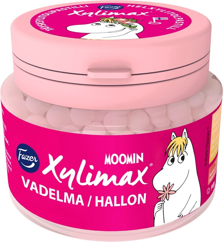 Fazer Moomin Raspberry Xylitol Pastilles 90g, 10-Pack - Scandinavian Goods