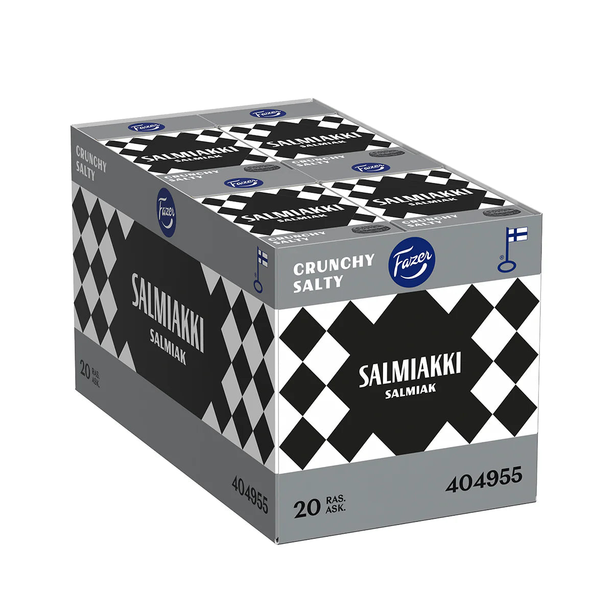 Fazer Salmiakki Crunchy Salty 38g, 20-Pack-1 - Scandinavian Goods