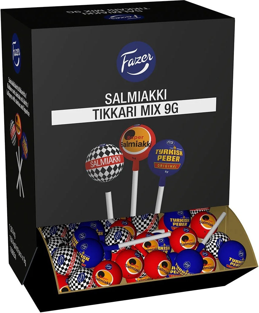 Fazer Salmiakki Lollipop Mix 1,35 kg - Scandinavian Goods