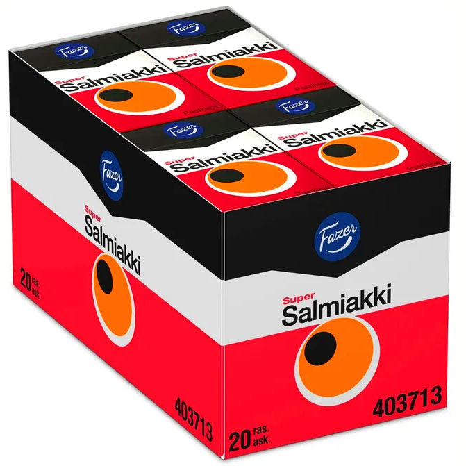 Fazer Super Salmiakki Pastilles 38g, 20-Pack-1 - Scandinavian Goods