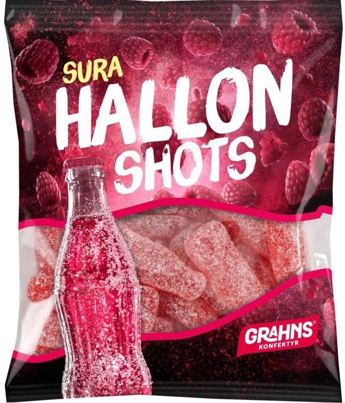 Grahns Sura Hallonshots 80g, 28-Pack - Scandinavian Goods