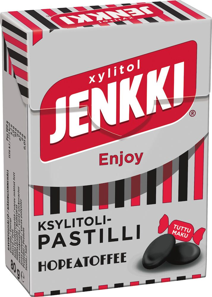 Jenkki Enjoy Hopeatoffee 80g, 12-Pack - Scandinavian Goods