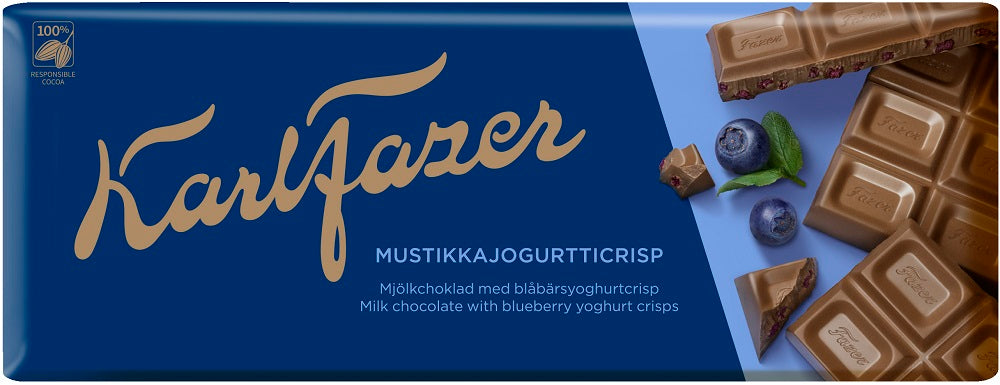 Karl Fazer Blueberry Yoghurt Crisps 190g, 21-Pack - Scandinavian Goods