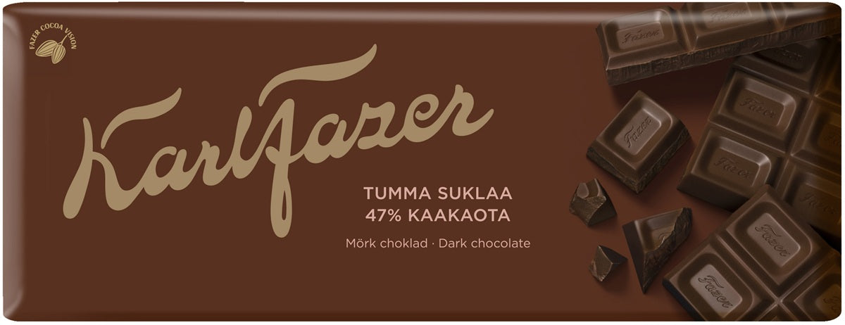 Karl Fazer Dark Chocolate Bar 180g, 23-Pack - Scandinavian Goods
