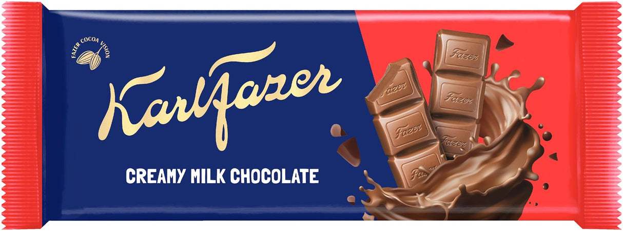 Karl Fazer Creamy Chocolate Bar 95g, 20-Pack - Scandinavian Goods