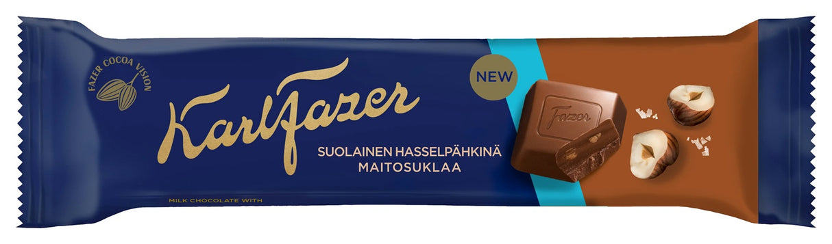 Karl Fazer Salted Hazelnut Chocolate Bar 37g, 35-Pack - Scandinavian Goods
