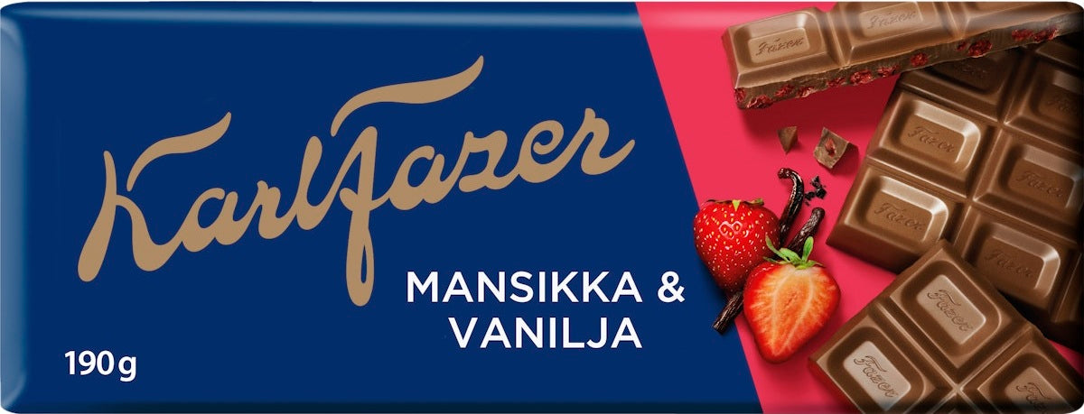 Karl Fazer Strawberry & Vanilla 190g - Scandinavian Goods
