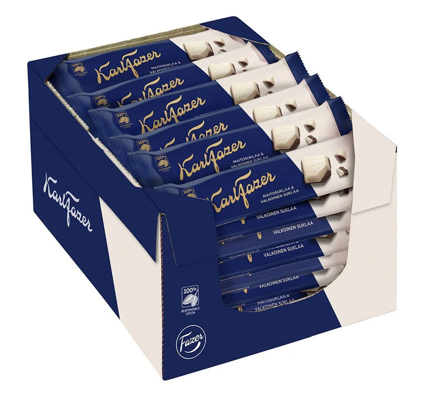Karl Fazer White & Milk Chocolate 38g, 35-Pack-1 - Scandinavian Goods