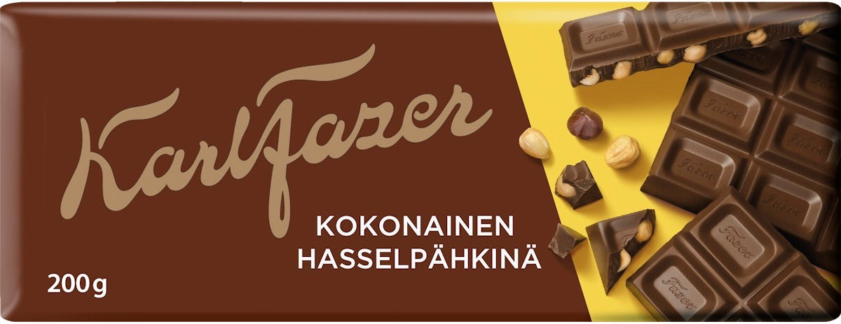 Karl Fazer Whole Hazelnuts Dark Chocolate 200g - Scandinavian Goods