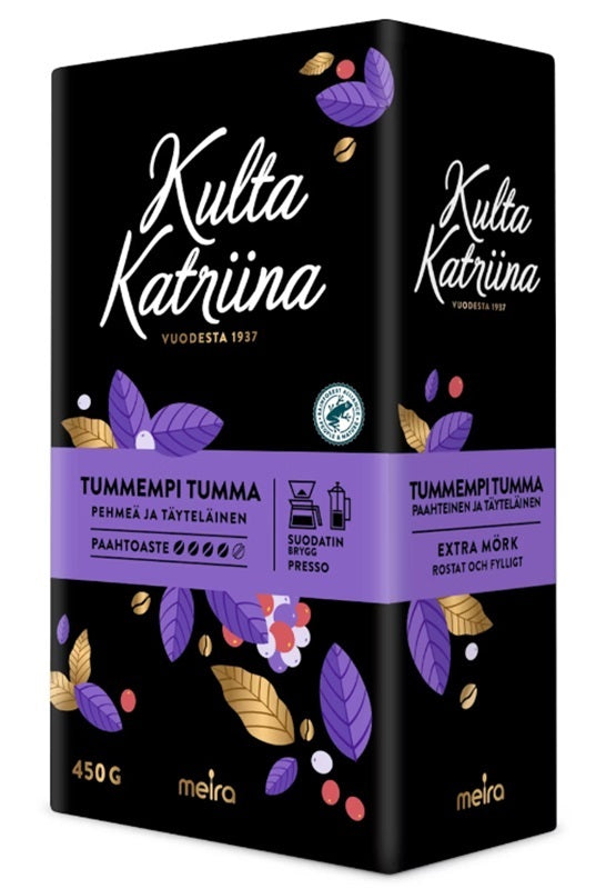 Kulta Katriina Extra Dark Ground Coffee 450g, 12-Pack - Scandinavian Goods