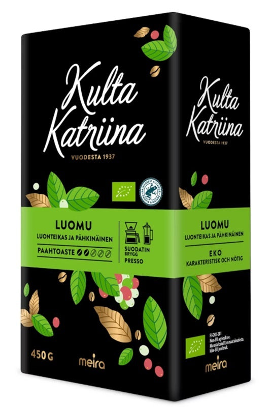 Kulta Katriina Organic Ground Coffee 450g, 12-Pack - Scandinavian Goods