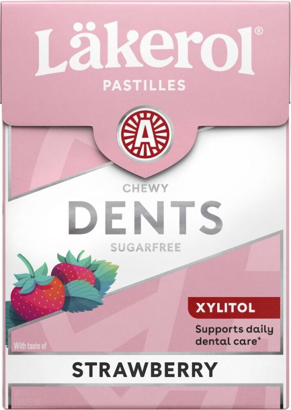 Läkerol Dents Strawberry Cream 85g, 12-Pack - Scandinavian Goods