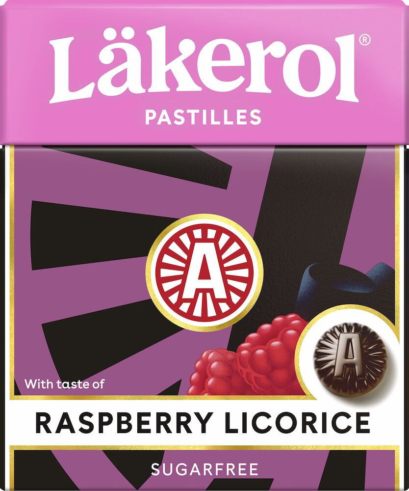 Läkerol Raspberry Licorice 25g, 24-Pack - Scandinavian Goods