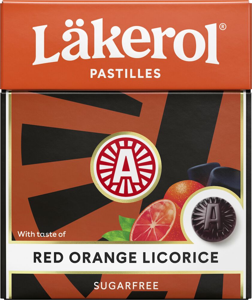 Läkerol Red Orange Licorice 25g, 24-Pack - Scandinavian Goods