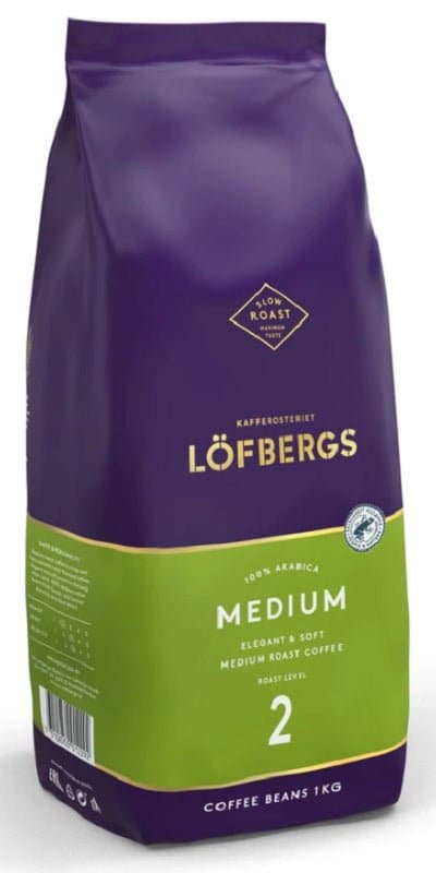 Löfbergs Medium Roast Coffee Beans 1 kg, 4-Pack - Scandinavian Goods