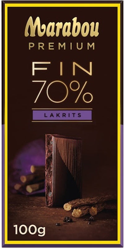 Marabou Premium Lakrits Chocolate Bar 100g, 20-Pack - Scandinavian Goods