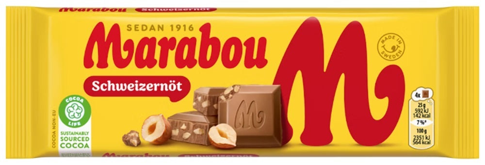 Marabou Schweizernöt Mjölkchoklad 100g, 22-Pack - Scandinavian Goods