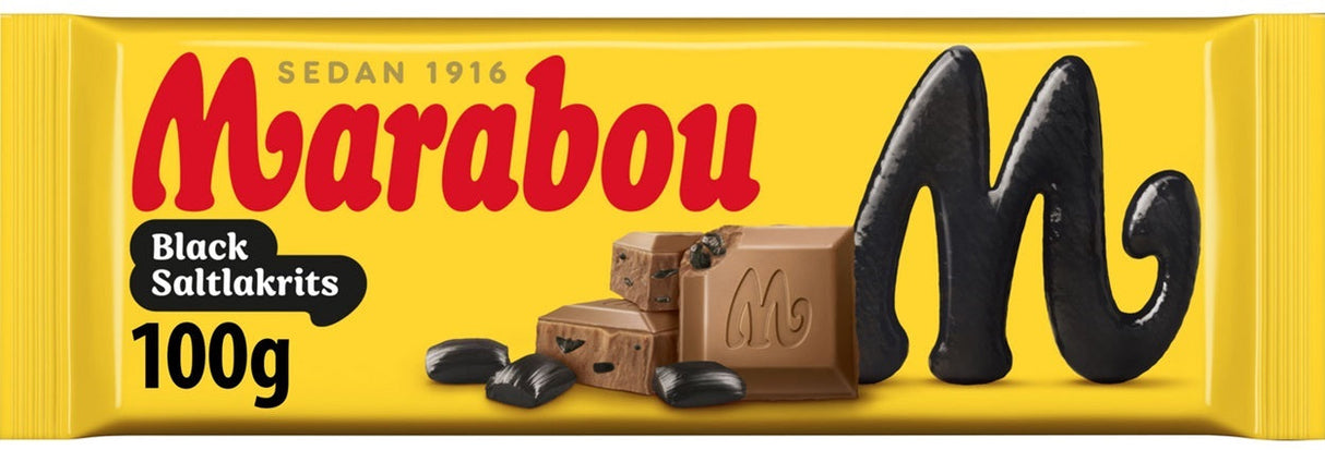 Marabou Black Saltlakrits 100g, 24-Pack - Scandinavian Goods