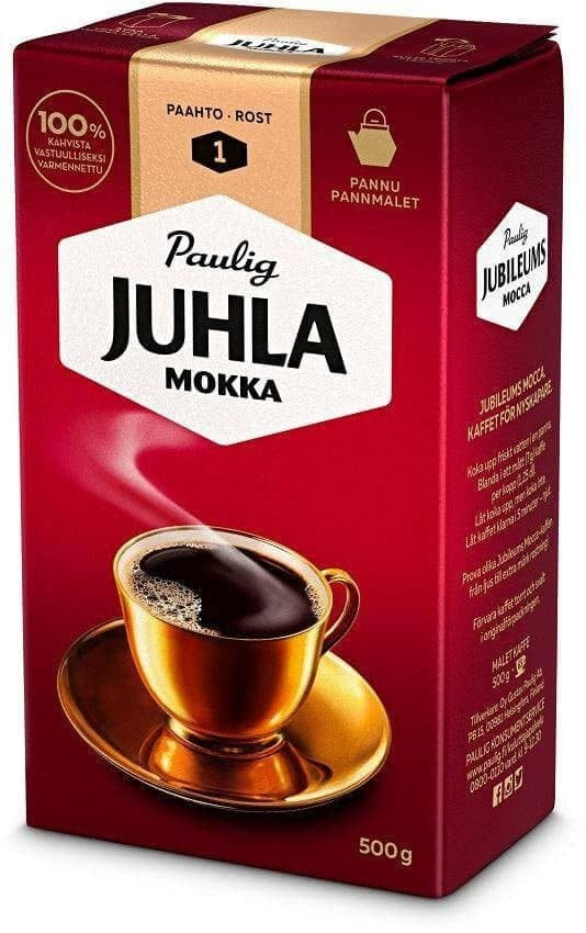 Paulig Juhla Mokka Coarse Ground Coffee 500g, 12-Pack - Scandinavian Goods