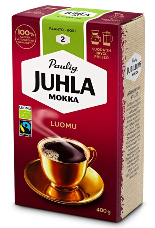 Paulig Juhla Mokka Luomu Ground Coffee 400g, 10-Pack - Scandinavian Goods