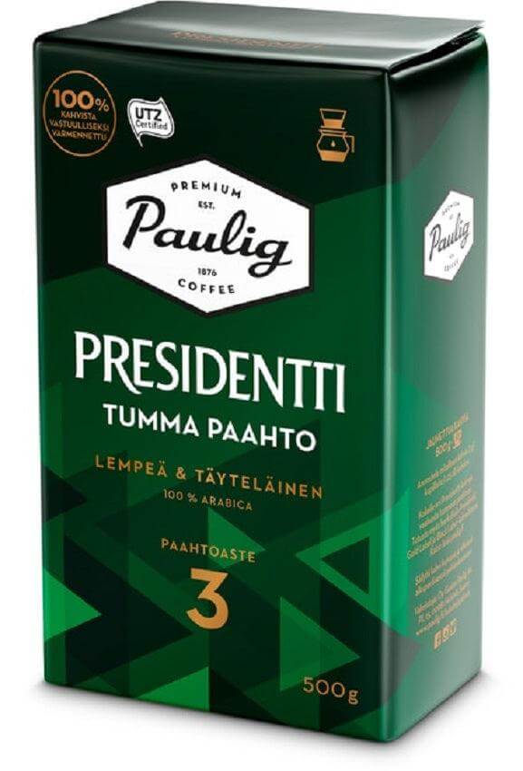 Paulig Presidentti Dark Roast Ground Coffee 500g, 12-Pack - Scandinavian Goods