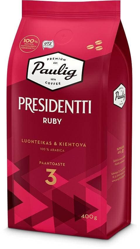 Paulig Presidentti Ruby Coffee Beans 400g, 8-Pack - Scandnavian Goods