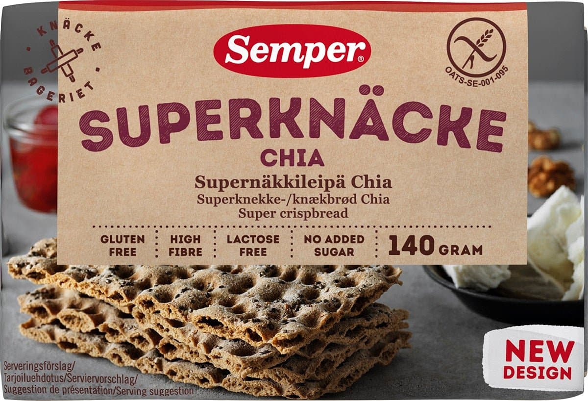 Semper Superknäcke Chia 140g, 18-Pack - Scandinavian Goods