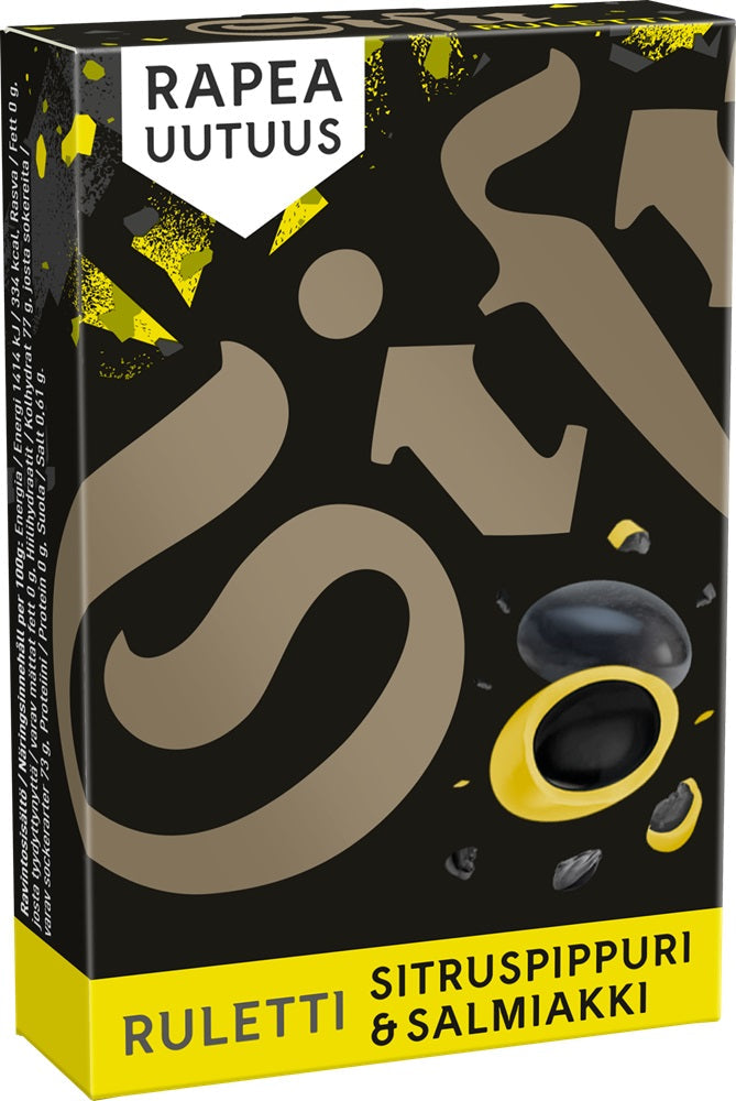 Sisu Ruletti Sitruspippuri & Salmiakki 47g, 16-Pack - Scandinavian Goods