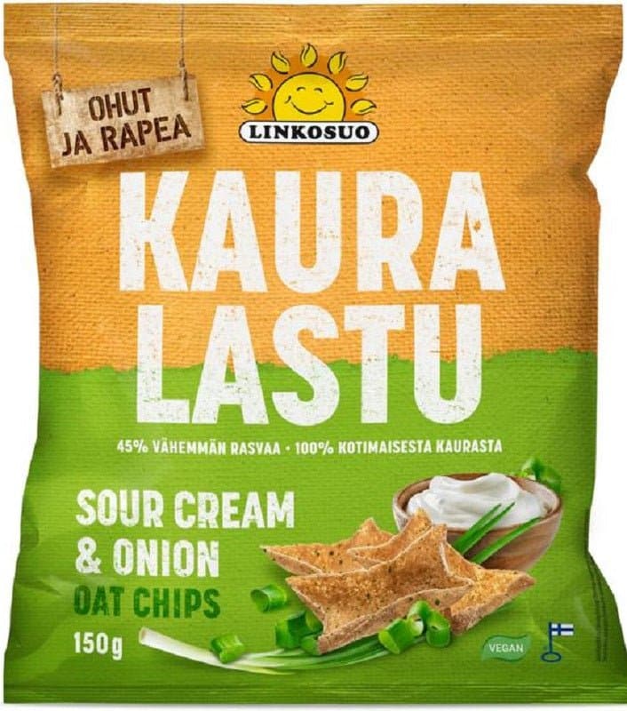 Sour Cream & Onion Oat Chips 150g, 8-Pack - Scandinavian Goods