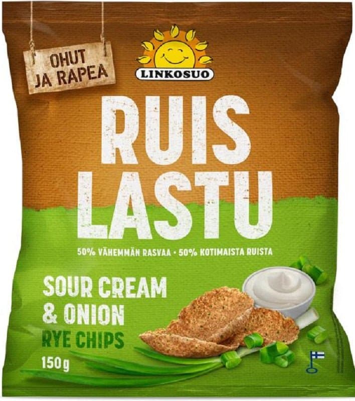 Sour Cream & Onion Rye Chips 150g, 8-Pack - Scandinavian Goods