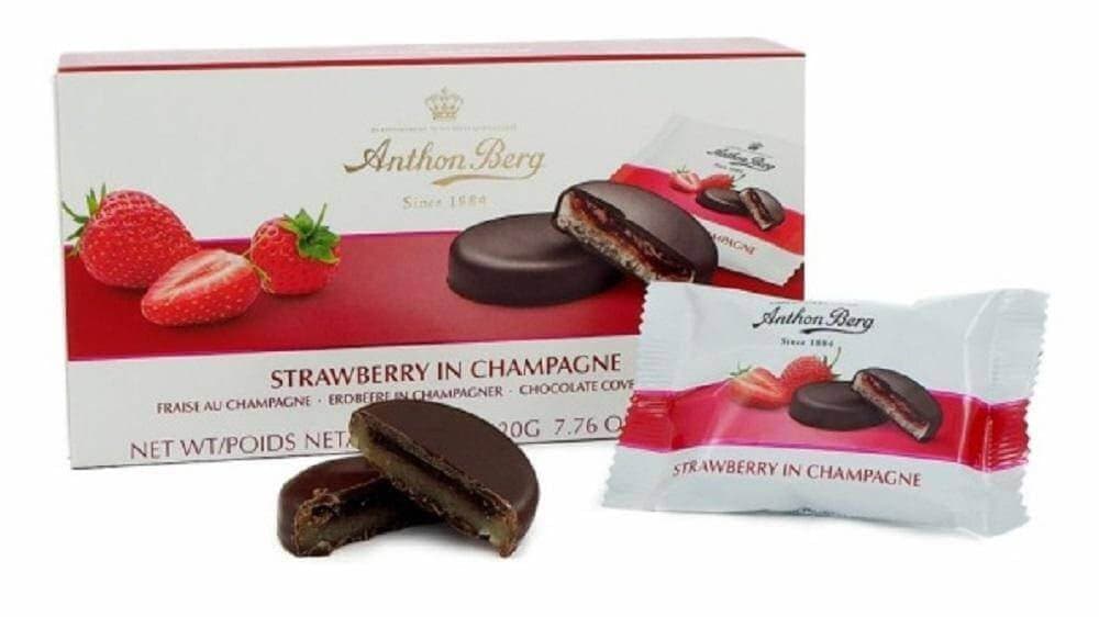 Anthon Berg Strawberry in Sparkling Wine 220g, 8-Pack - Scandinavian Goods