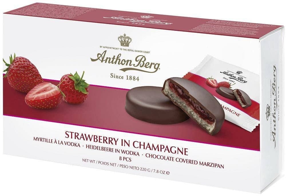 Anthon Berg Strawberry in Sparkling Wine 220g, 8-Pack - Scandinavian Goods