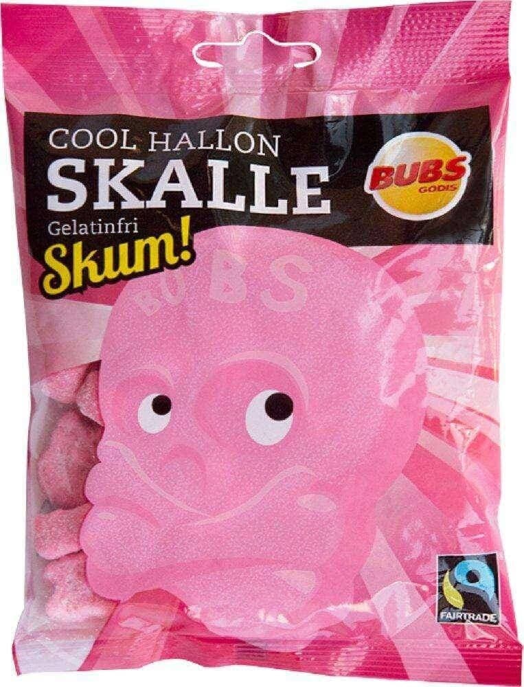 Bubs Godis Cool Hallonskalle Skum 90g, 24-Pack - Scandinavian Goods