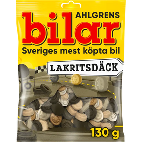 Ahlgrens Bilar Lakritsdäck 130g, 36-Pack - Scandinavian Goods