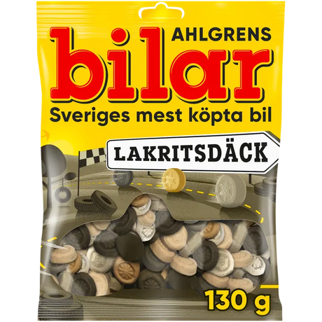 Ahlgrens Bilar Lakritsdäck 130g, 36-Pack - Scandinavian Goods