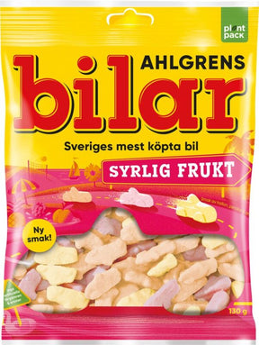 Ahlgrens Bilar Syrlig Frukt 130g, 16-Pack  - Scandinavian Goods