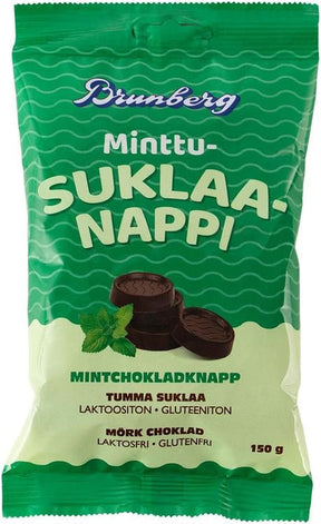 Brunberg Mint Chocolate Button 150g, 12-Pack - Scandinavian Goods