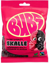 Bubs Godis Hallonlakritsskalle 90g, 24-Pack-1 - Scandinavian Goods