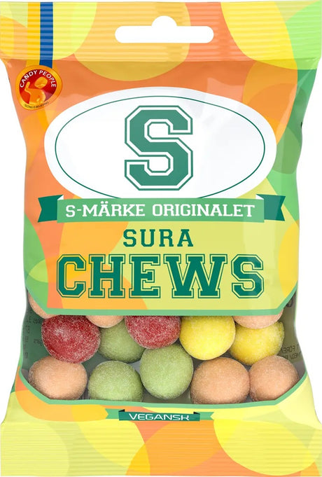 Candy People S-Märke Sura Chews 70g, 18-Pack - Scandinavian Goods