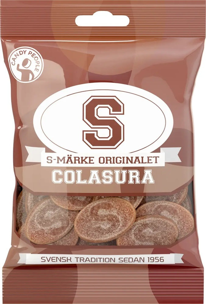 Candy People S-Märke Colasura 80g, 18-Pack - Scandinavian Goods