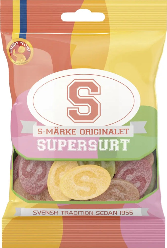 Candy People S-Märke Supersurt 80g - Scandinavian Goods