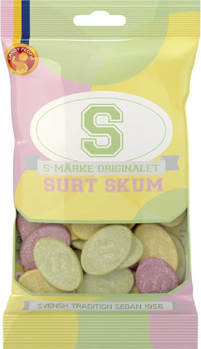Candy People S-Märke Surt Skum 70g, 14-Pack - Scandinavian Goods